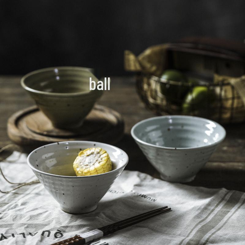 Handmade Japanese Coarse Pottery Rice Bowl - Personalized Ceramic Noodle Bowl