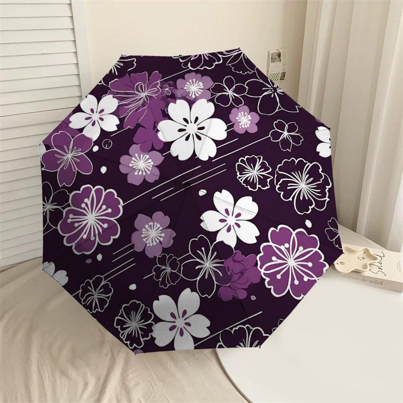 

1PC Floral Pattern Umbrella-8-Rib Reinforced Portable Folding Travel Suitable for All Seasons Outdoor Daily Use Is an Ideal Choice -F328
