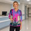 Women's Halloween Costume Top V-Neck Pockets Side Slit Three-Quarter Sleeves
