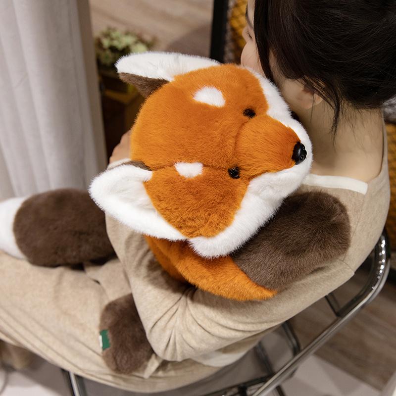 30-60cm New Kawaii Fox Plush Toys Cartoon Stuffed Animal Lovely Soft Cuddly Baby Plushie Doll Lie Prone Toy for Girls Gift Decor