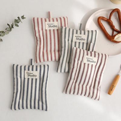 19,5x15cm Porta-copos de Café Retangular Único Antiderrapante Padrão Listrado Resistente ao Calor Acessórios de Decoração de Mesa para Casa