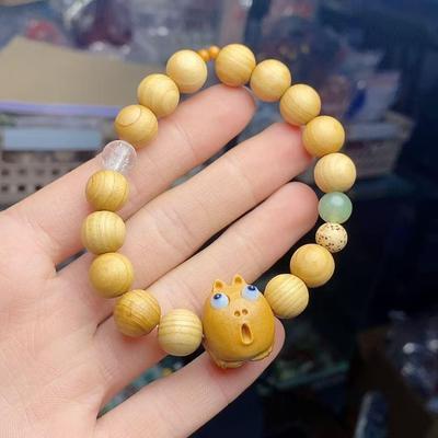 Prachtig Unisex Sandelhout & Guagua Kralen Armband: Eenvoudig, Veelzijdig, Modieus