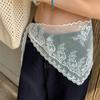 Layered Design Korean Lace Apron White Belted Overlap Scarf Niche Lace Triangle Belt  Photography
