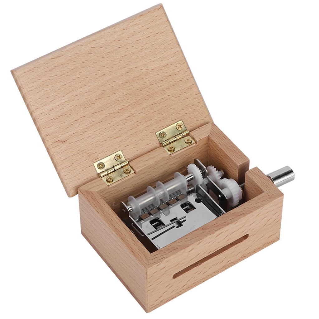 15 Note HandCranked Wooden Music Box with 7Pcs Blank Paper Tape and Hole Puncher DIY Music Box Parts