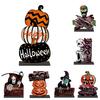 Halloween Ornament 2D Acrylic Skeleton Decoration for Home Office Cafe Studio Scary Horror Skeleton Sculpture Party Prop Table Ornament Gifts