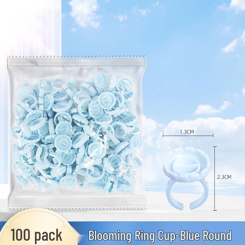 Disposable Microblading Pigment Ring Cups for Eyebrow, Eyeliner, and Eyelash Extensions - 100 Pieces