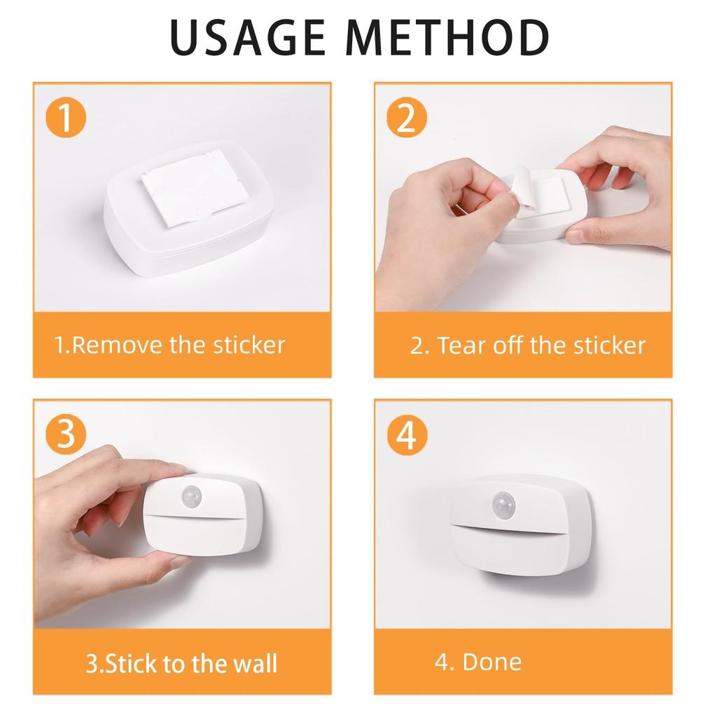 Motion Sensor Night Light,Battery Operated LED Closet Light,Stick-On Wireless Stair Step Lights,Hallway Bathroom Kitchen Cabinet