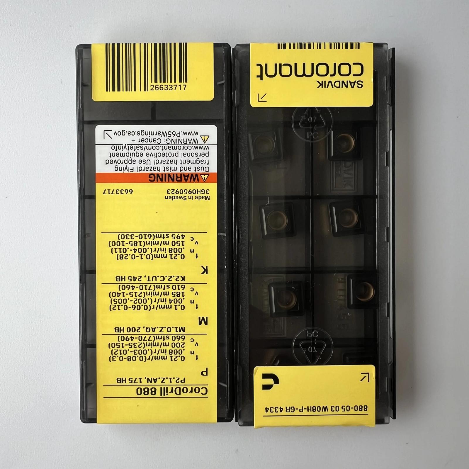 

SANDVIK / 880-0503W08H-P-GR 4334 / Industrial indexable Carbide Inserts 10 Pcs