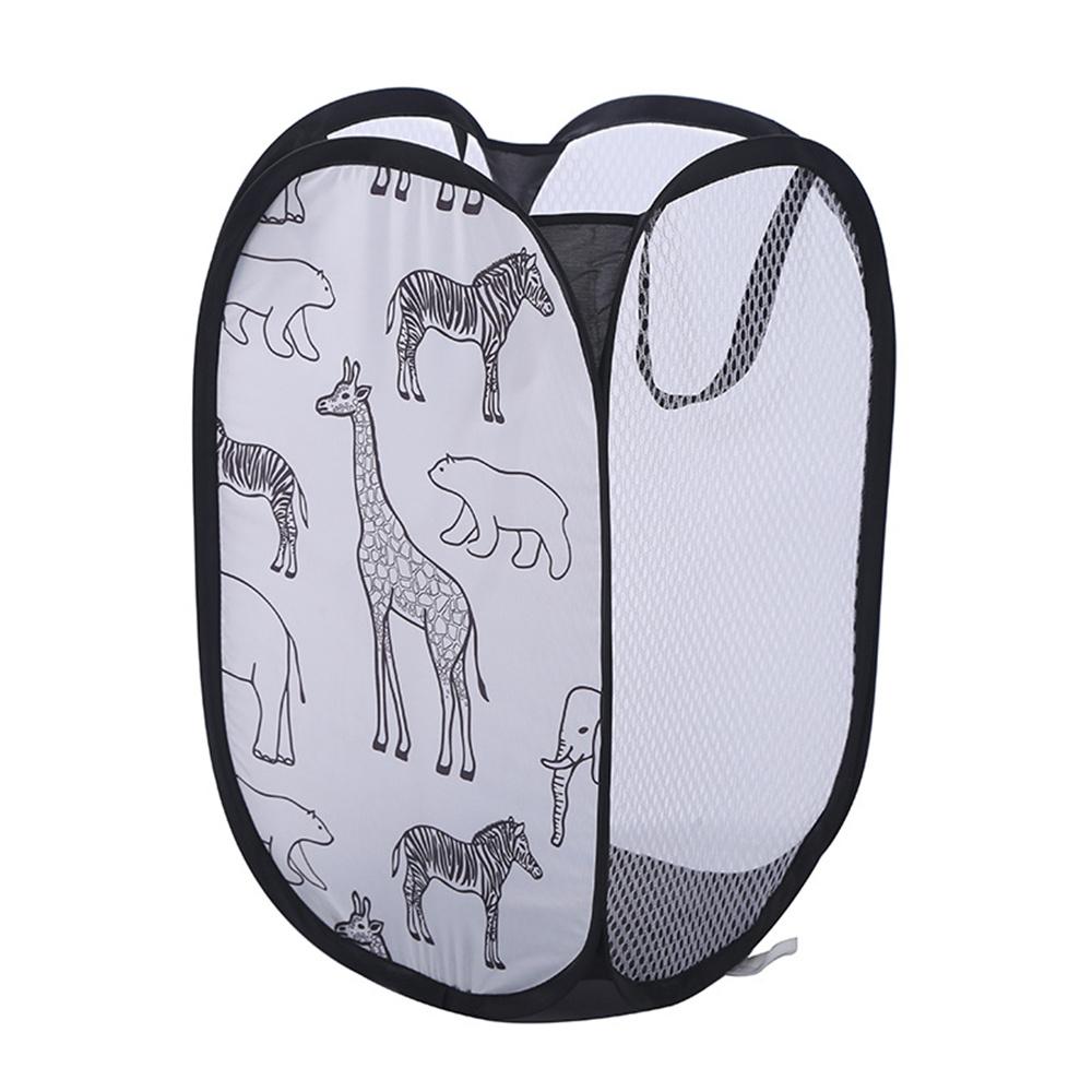 Cartoon Foldable Laundry Basket Large Capacity Organizer Basket for Household Dirty Clothes Nylon Mesh Bag for Toy