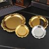 Artistic Iron Serving Tray Produced as Cake Stand or Fruit Dish with Retro Floral Pattern and Stable Base