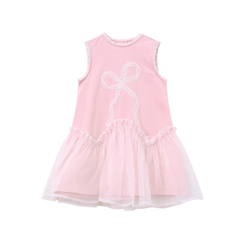 Deesha Girls  2026 Summer Mesh Patchwork Princess Dress 110