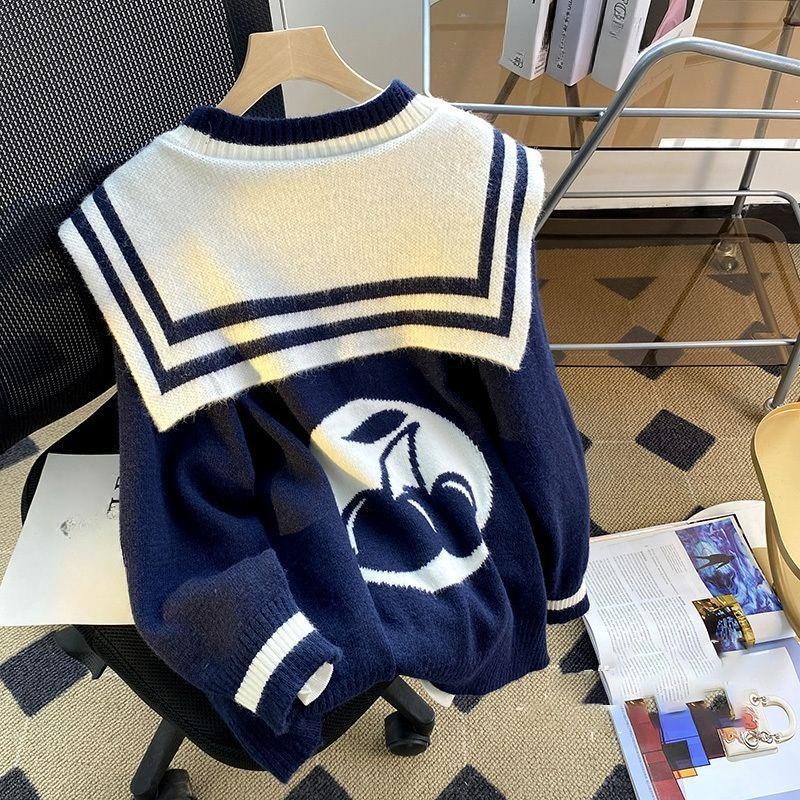 Damenjacke Herbst Locker Sanfter Wind All-Match College-Stil Strickjacke
