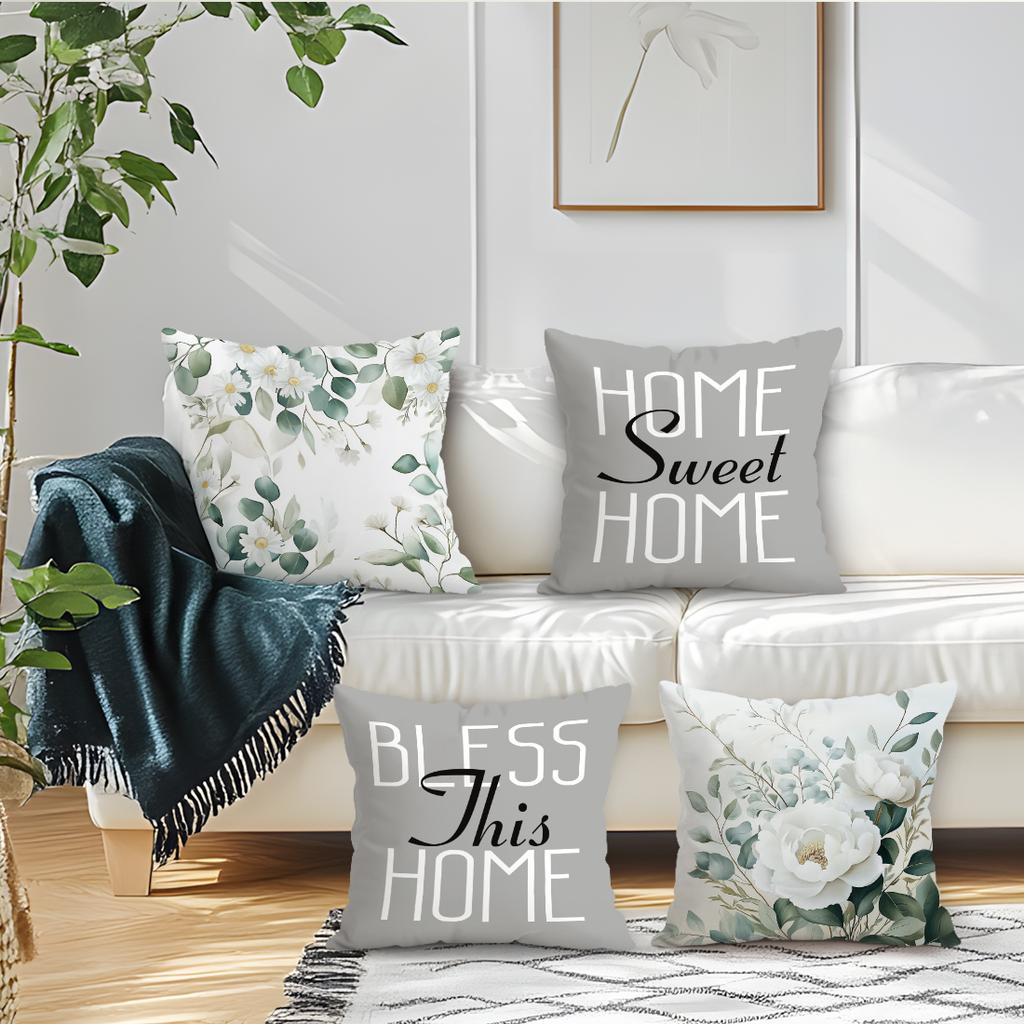 Eucalyptus Blessings Pillowcase Printed Polyester 40/45/50Cm Throw Pillowcover Decorative Sofa Cushion Pillowslip Home Decor