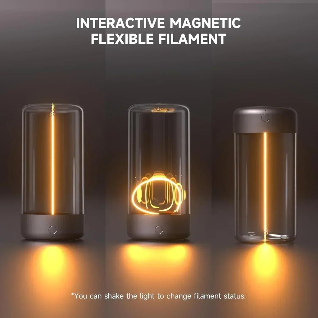Minimalist Quantum Wire Ambient Magnetic Light Cordless Rechargeable Lamp for Bedroom Study Camping Gift