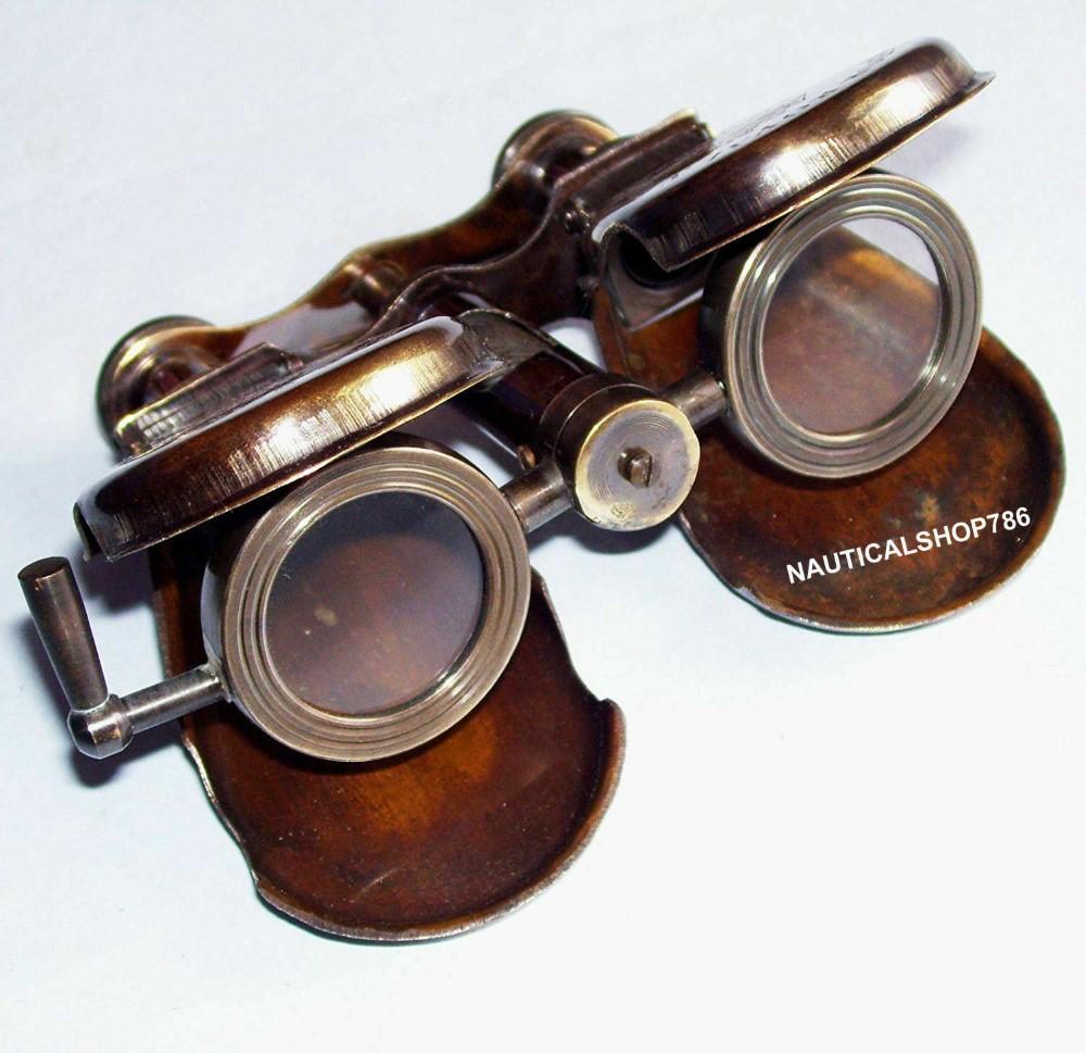 Vintage Fernglas Faltbares Monokular Teleskop Spektiv Massives Messing Antik-Finish