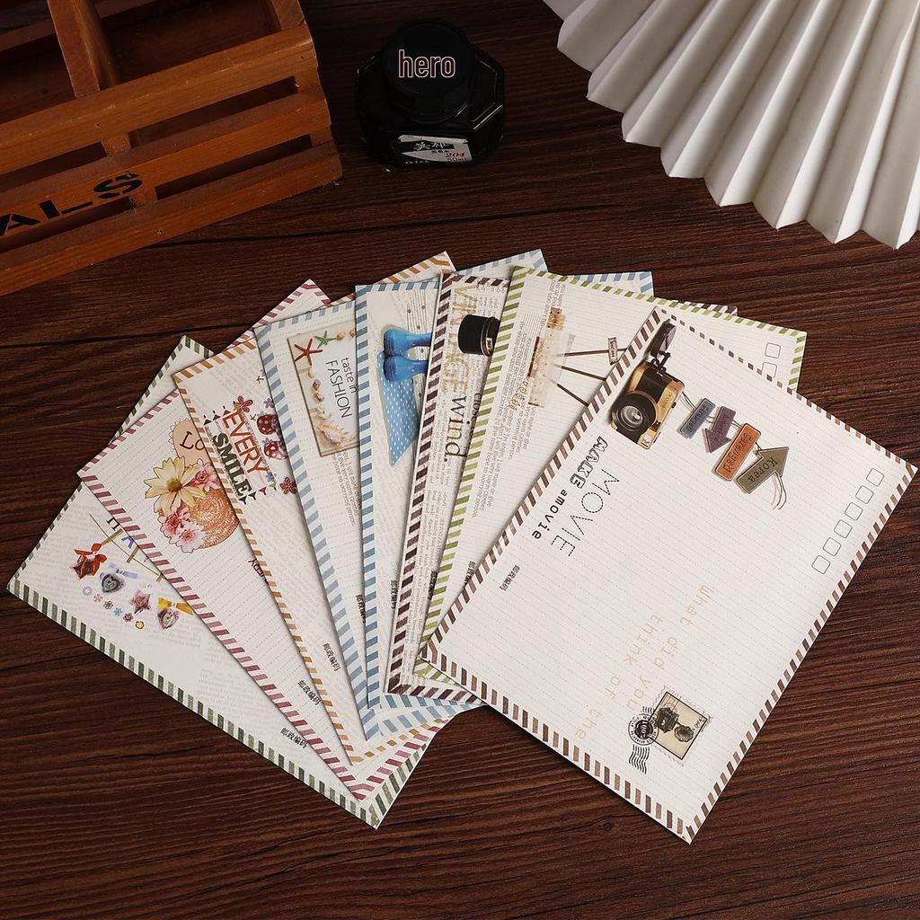 Korean Retro Aviation Style Envelope Letter Paper Set: Cute, Long Postcard Envelopes for Mailing