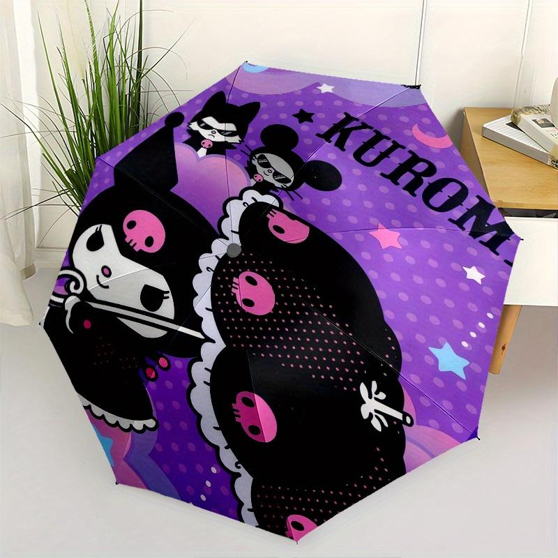 

Kuromi,Nightly Automatic Folding Umbrella-Simple 8-Rib Design, Bright Cartoon Pattern, Durable Iron Frame, Suitable For Travel, Outdoor, Bea