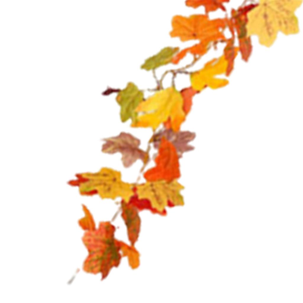 2Pcs Artificial Autumn Fall Maple Leaf Garland Artificial Maple Leaf Vine Garland Fall Leaves Decor Garland for Home Garden