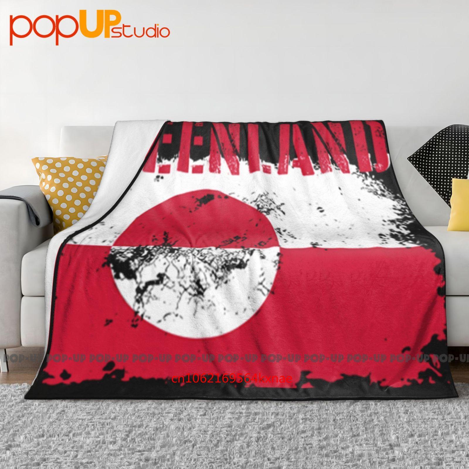 Greenland Flag Top City Map Ultra-Soft Blanket Quilt Winter Sofa Cover Bed Covers 30x40in