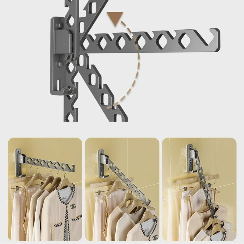Wall Laundry Dryer Collapsible Clotheslines of Wall Clothes Clothes Drying Rack Adjustable Angle Clothes Hanger