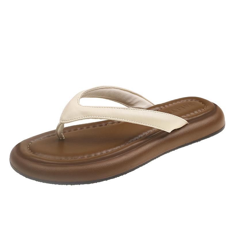 Platform slippers women s new summer fashion flip-flops toe flat out beach shoes 40 2840₽