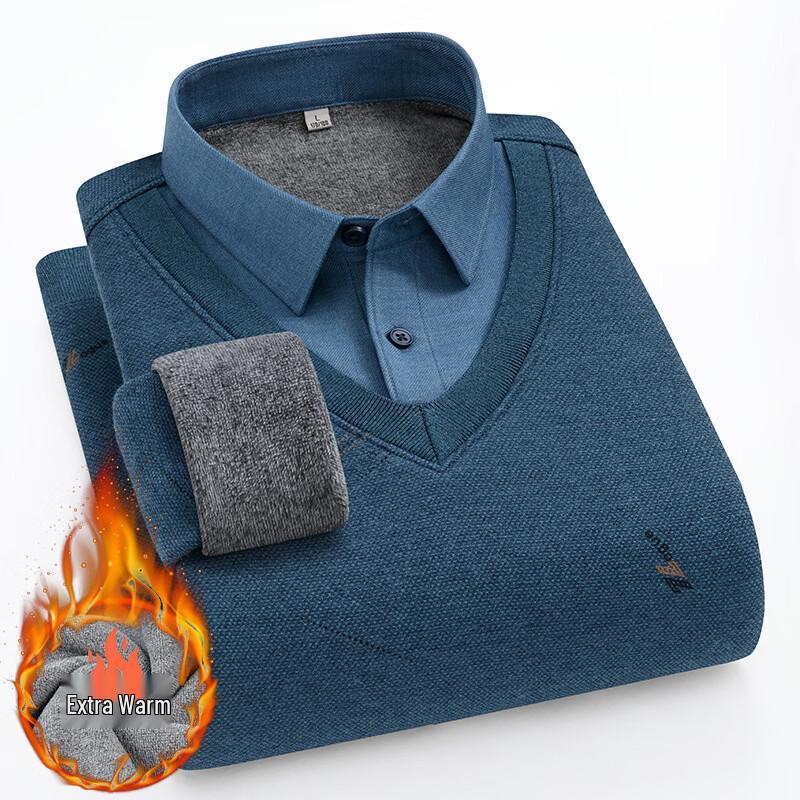 Ankerlai 8095 Men s Faux Two-Piece Thermal Shirt L