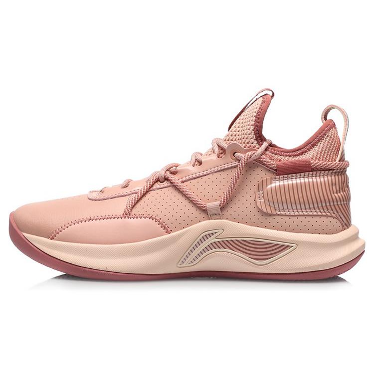 New LiNing Speed Team Anti Slip Wear Resistant Low Top Basketball Shoes Wind Sand Pink ABPQ047-1