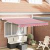 VidaXL Store Rétractable Automatique Rayures Rouges Et Blanches 350x250 Cm 3330278
