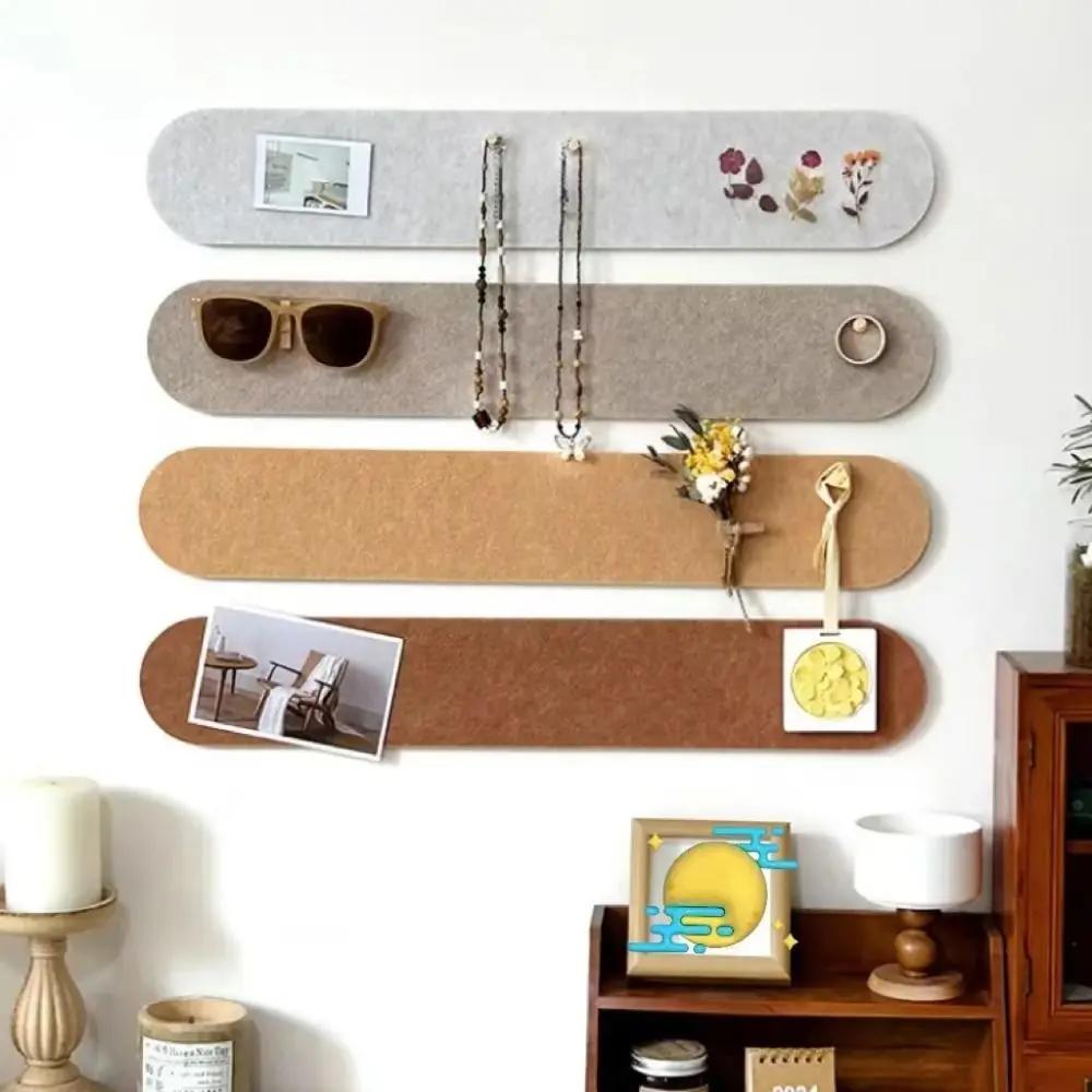 3-Piece Felt Photo Wall Panels - Self-Adhesive Wooden Jewelry Organizer, DIY Art Decor for Living Room & Bedroom Storage