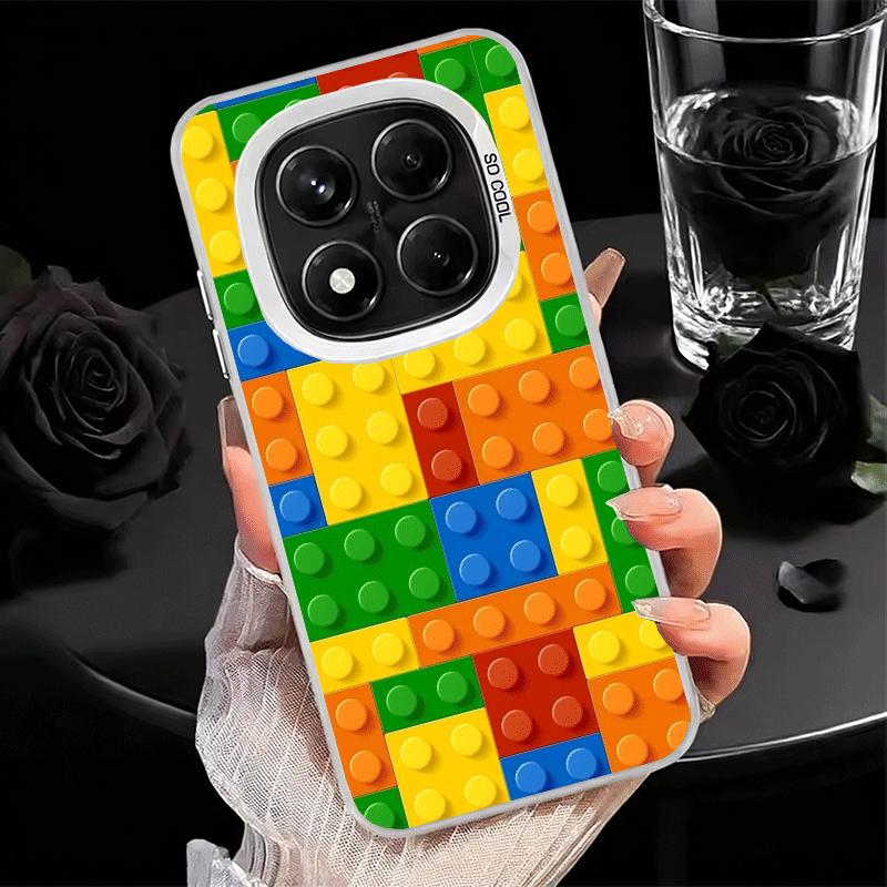 Fashion Building Blocks Pattern Soft Phone Case for Xiaomi Redmi Note 13 14 15 Pro Plus 12S 12 11S 11 11T 10S 10 Shockproof Cove
