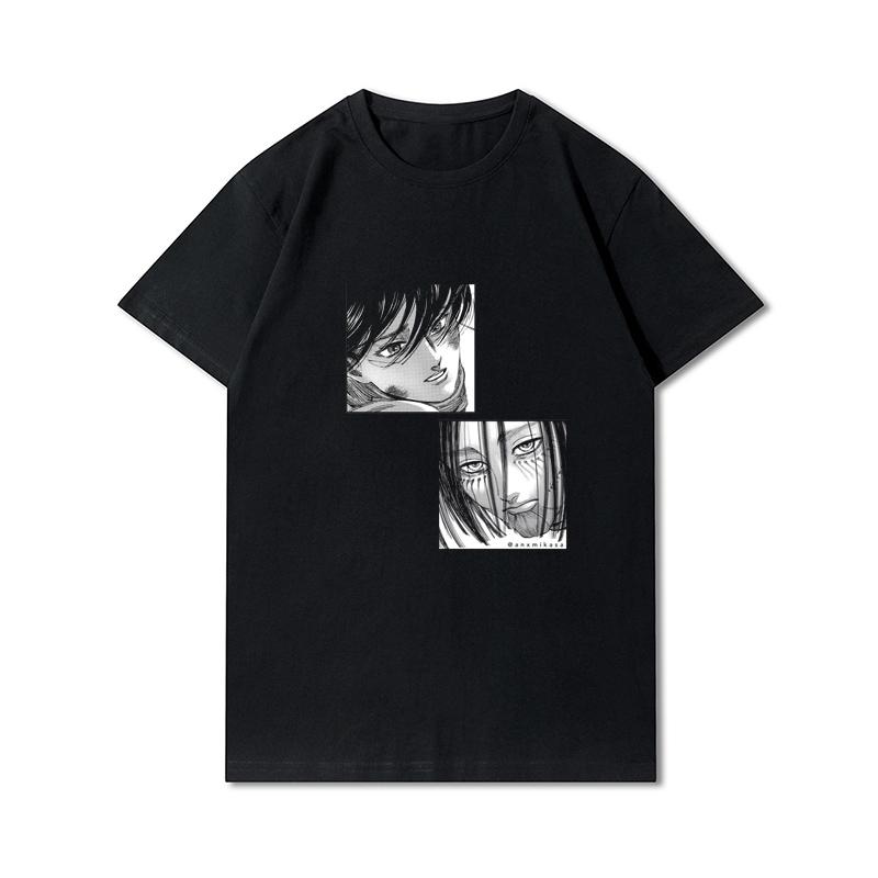Plus Size Anime Attack On Titan Women's T-shirt Levi·Ackerman Eye Punk Tops Summer Harajuku Loose Gothic Short Sleeves Tshirt