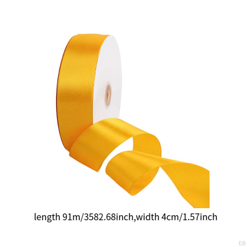 Solid Ribbons Roll 100Yards Wide Satin Ribbon for Floral Bouquet Hair Bows Making Valentine's Day