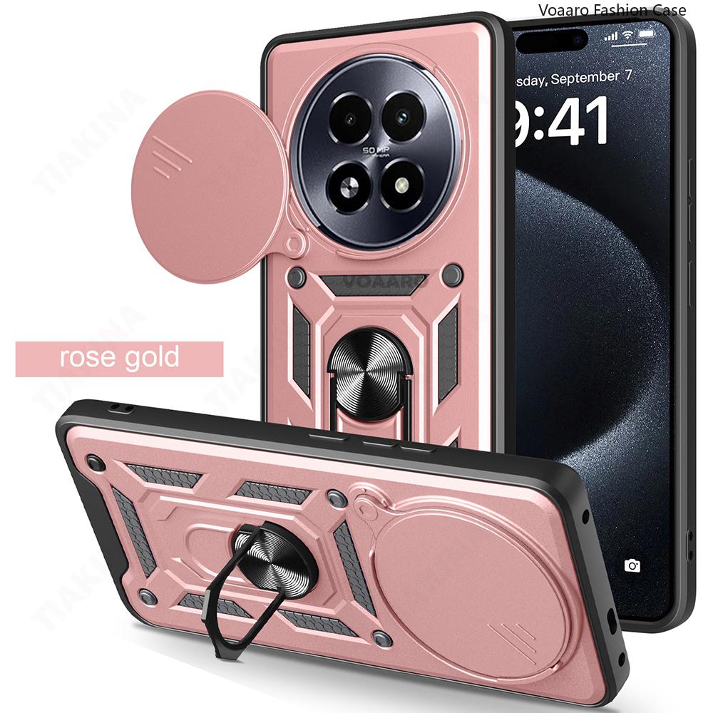 Slide Lens Armor Funda for Realme 13 Plus 5G Case Magnetic Ring Stand Cover for Realme 13 Pro 5G China P1 Speed 5G Global Case