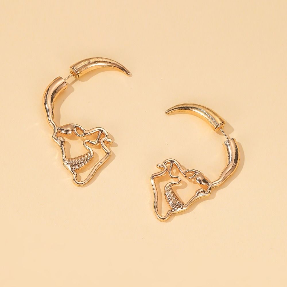 Party Fashion Design Skull Stud Earrings Hollow Skeleton Ear Stud Women Earrings Korean Earrings