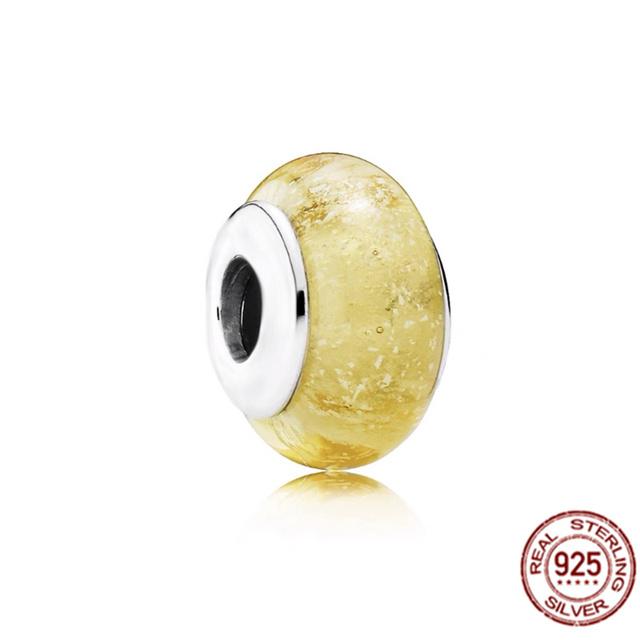 925 Sterling Silver White Red Blue Lucky Four -Leaf Clover Murano Glass Charm Jewelry Bead Fit Sweet Fasion Bracelet