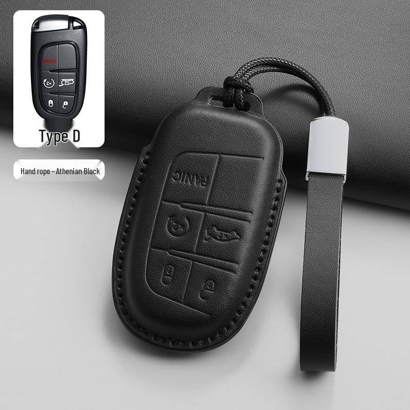 Leather Car Key Holder for Jeep Compass and Dodge Renegade