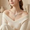 2026 Meaningful Bridal Wedding Jewelry Sterling Silver 925 Brushed & Polished Finish Moissanite Water Drop Flower Charm Necklace