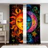 2 Pcs Digital Print Curtains Colorful Sun Moon Pattern Celestial Boho Decor For Living Room Bedroom Apartment Home
