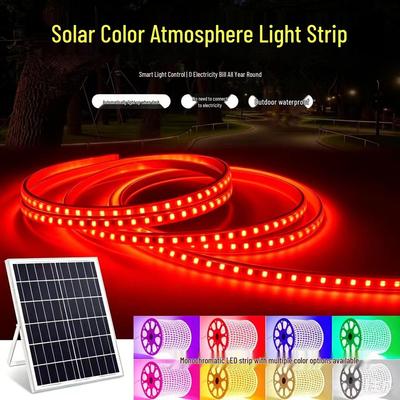 Waterproof Solar LED Light Strip: Red, Green, Blue for Outdoor Courtyard & Garden Decor
