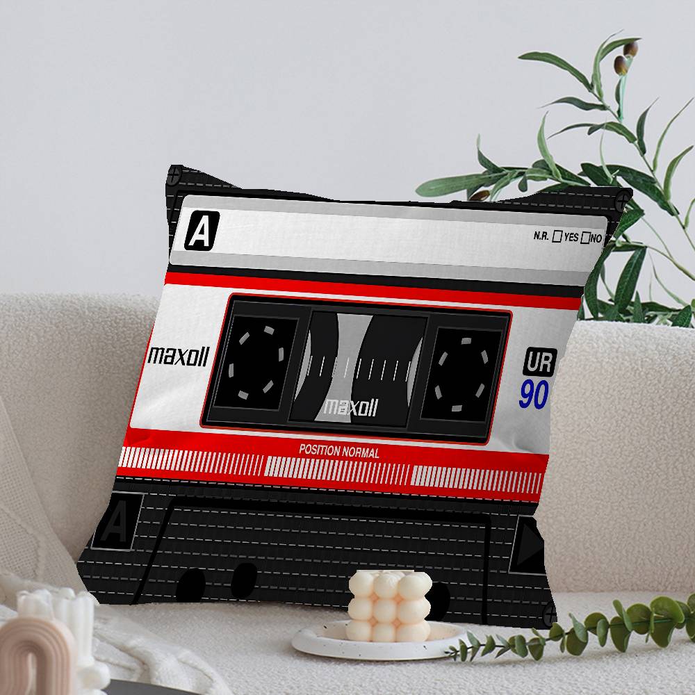 Retro Kassett Musikband Kuddfodral Örngott Klädsel Soffa Slängkudde Heminredning Kuddfodral