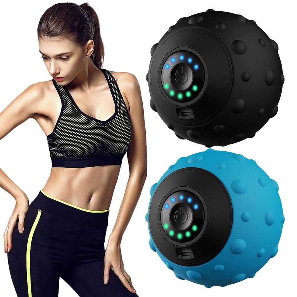 Electric Massage Ball Trigger Point Fascia Ball 5 Gear Vibration Massage Ball Ergonomic Finger Training Ball for Stress Relief