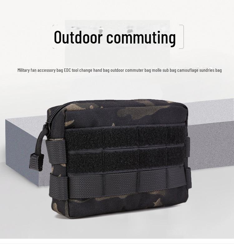 Camouflage-schwarze Outdoor-Pendlertasche – EDC-Werkzeug und Notfallvorräte für Militärfans