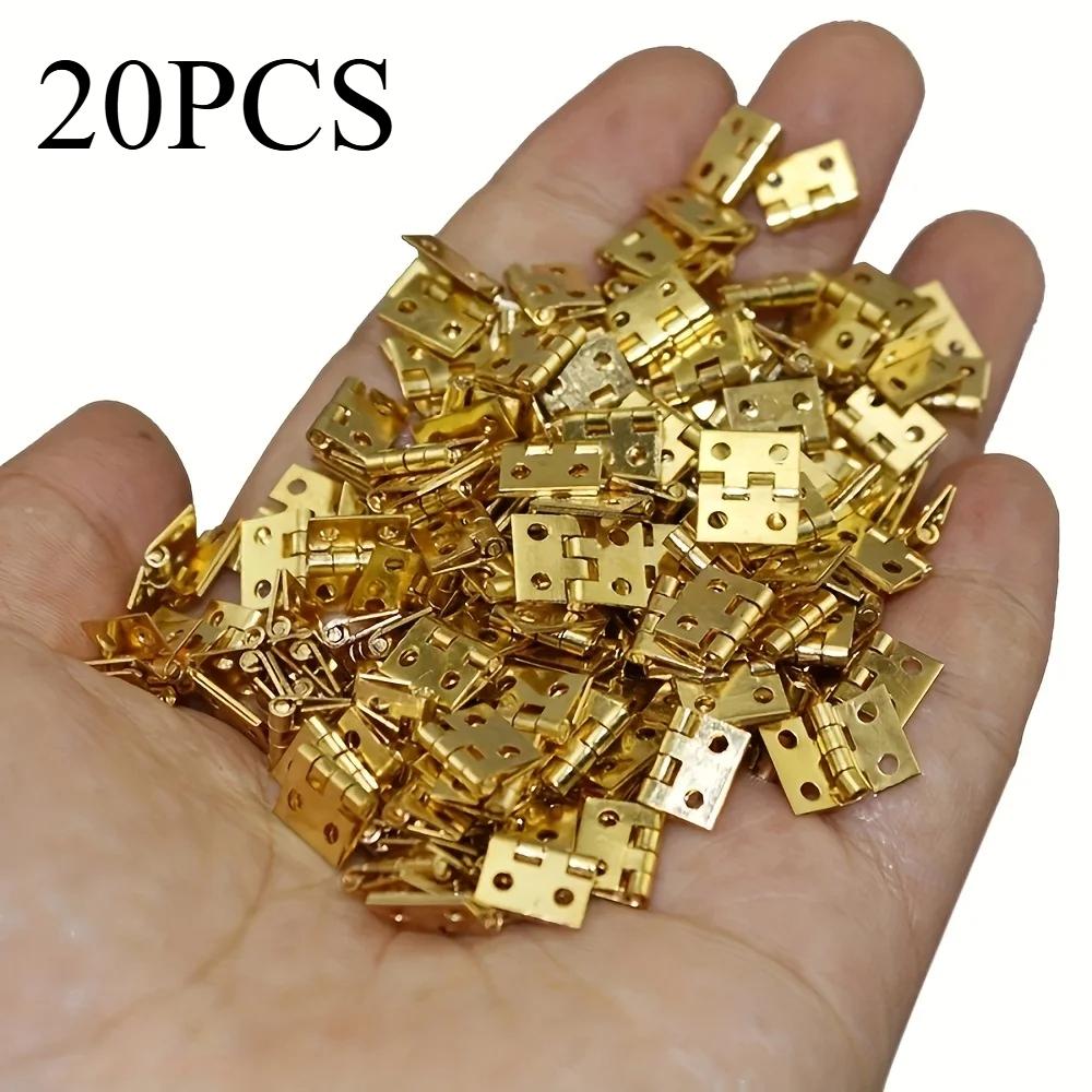 10/20/50Pcs Mini Copper Hinges with Screws for DIY Wooden Boxes and Cabinets