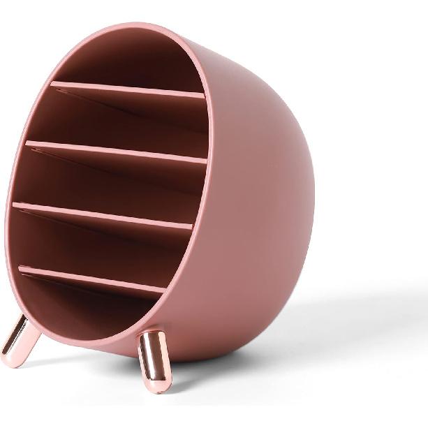 Dressing table Storage Box Desktop Hanger Rack Cosmetics Table Storage for Lipstick, Eyebrow Pencil, Brush, Stationery storage (Cameo Brown)