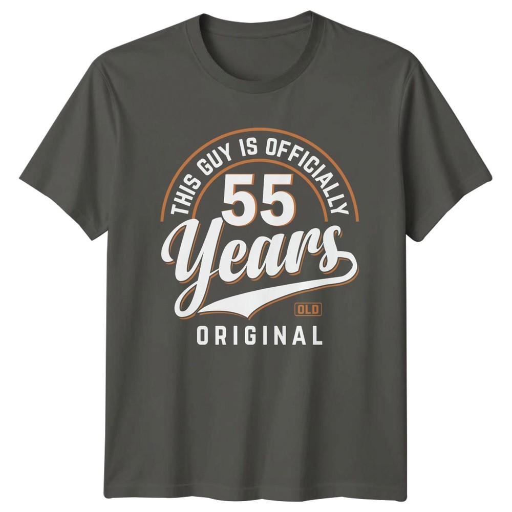 This Guy Is Officially 55 Unisexs TShirt 55th Birthday Vintage Style Gift For Him S