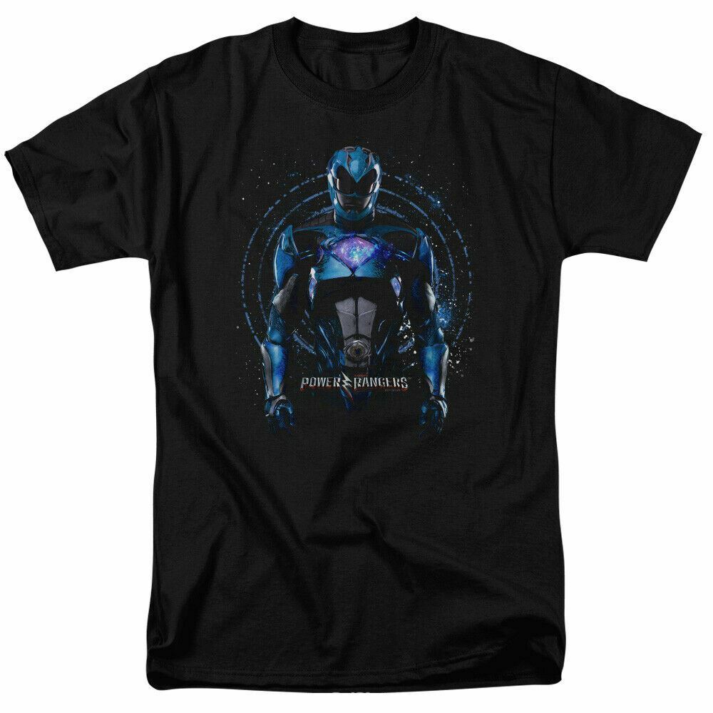 Power Rangers Movie Blue Ranger T Shirt Mens Licensed Movie Tee Black XXL
