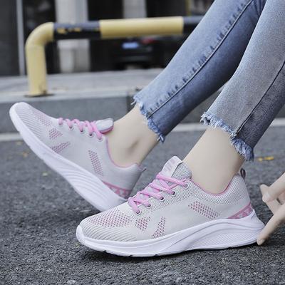 Damen Freizeit Sportschuhe Damen Weiche Sohle Sneaker Atmungsaktives Netz Laufschuhe Freizeit Leichte Flache Schuhe