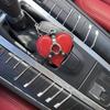 Gothic Rivet Heart Bag Charm Punk Bag Pendant Creative Leather Heart Keychain  Bag Hanging