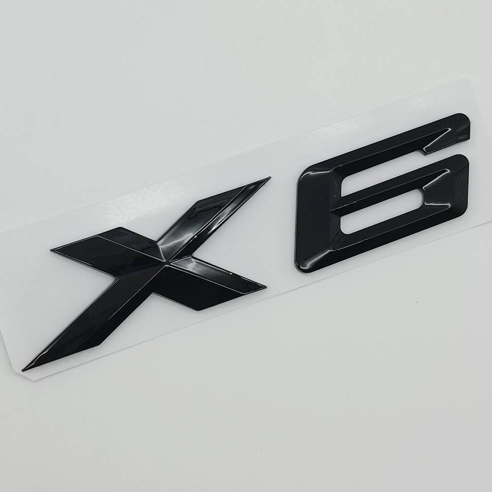 3D ABS Chrome Black Logo X6 Nameplate Sticker Rear Trunk Emblem Badge Decals For BMW E70 E71 G06 F16 F86 M50d Car Accessories GX6