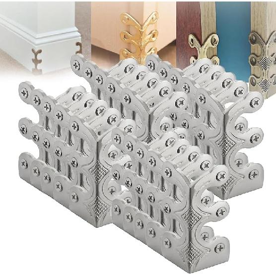 Skiffers Baseboard Corner Protectors | 20Pcs Solid Brass Skirting Board Corner Protector | Vintage Metal Aesthetic Home Decor Accessories for